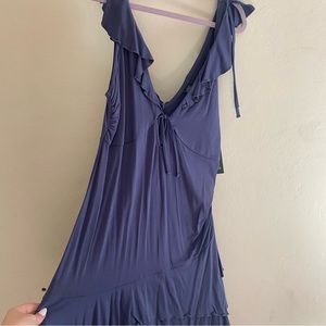 Blue dress , never worn, detailed bottom and sleeves